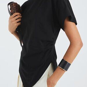 Black Short Sleeve Drape Side T-shirt (New with Tags) River Island